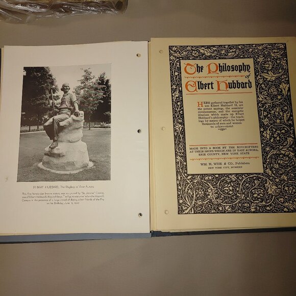Elbert Hubbard The Philosophy Of Book Roycrofters 1930 Leather Bound Edition Har - Picture 8 of 14